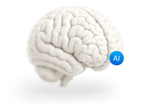 A brain, representing Voyager's built-in AI